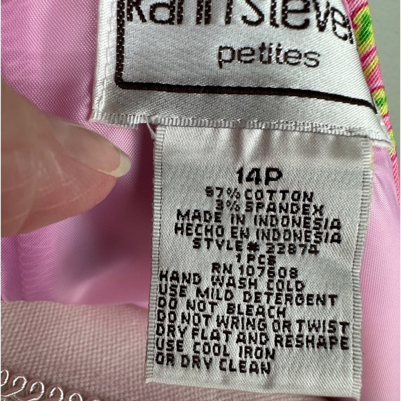 Karin Stevens, 14P Patchwork Floral Bow tie Midi Dress EUC - Picture 11 of 11